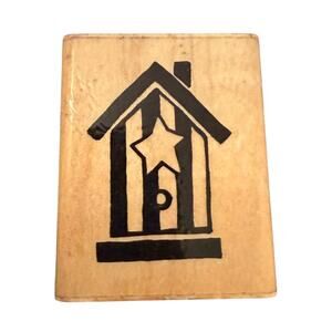 JRL Designs Birdhouse With Star Rubber Stamp